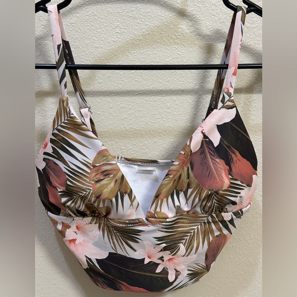 Old Navy Triangle Banded Tropical Floral Bikini Top Women's Sz Small
